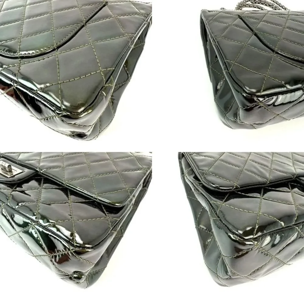 Chanel 2.55 Reissue Double Flap  Iridescent Dark Green Patent Leather Shoulder